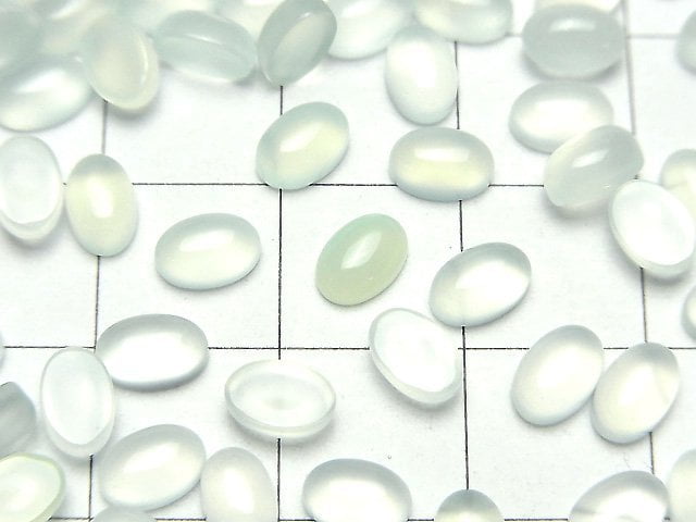 [Video] Mint Green Chalcedony AAA Oval Cabochon 6x4mm 10pcs