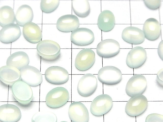 [Video] Mint Green Chalcedony AAA Oval Cabochon 8x6mm 10pcs