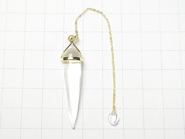 [Video] Crystal AAA- Pendulum with chain gold color 1pc