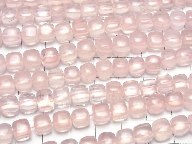 [Video]Rose Quartz AAA Cube half or 1strand beads (aprx.15inch/38cm)