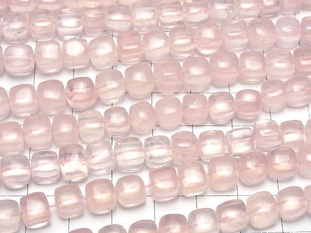 [Video]Rose Quartz AAA Cube half or 1strand beads (aprx.15inch/38cm)