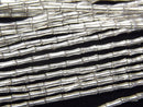 Karen Silver Tube 4x1x1.5mm White Silver half or 1strand beads (aprx.26inch/64cm)