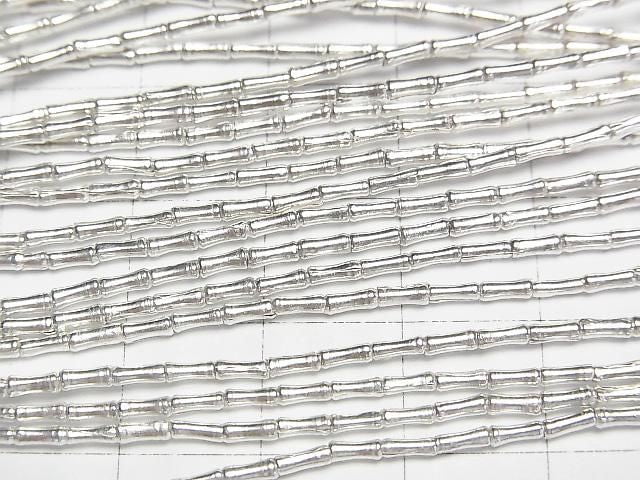 Karen Silver Tube 4x1x1.5mm White Silver Half or 1strand beads (approx. 26inch/66cm)