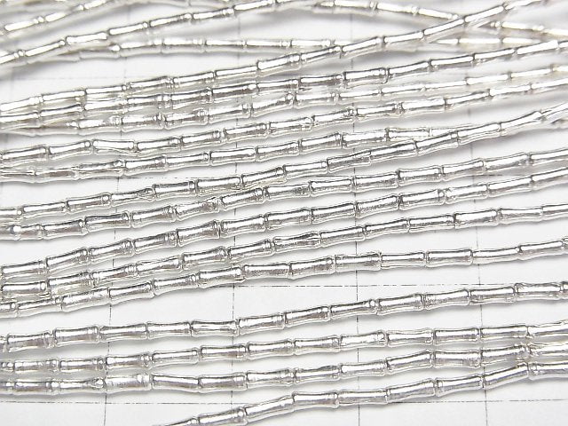 Karen Silver Tube 4x1x1.5mm White Silver half or 1strand beads (aprx.26inch/64cm)