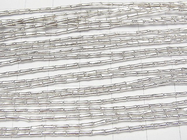 Karen Silver Tube 4x1x1.5mm White Silver half or 1strand beads (aprx.26inch/64cm)