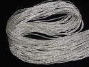 Karen Silver Tube 4x1x1.5mm White Silver Half or 1 Strand Beads (approx. 26 inches/66 cm)