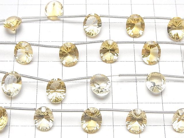 [Video]High Quality Citrine AAA Oval Concave Cut 10x8mm 1strand (6pcs )