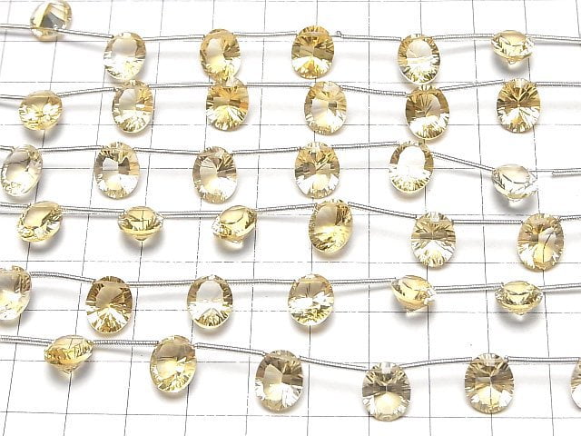 [Video]High Quality Citrine AAA Oval Concave Cut 10x8mm 1strand (6pcs )