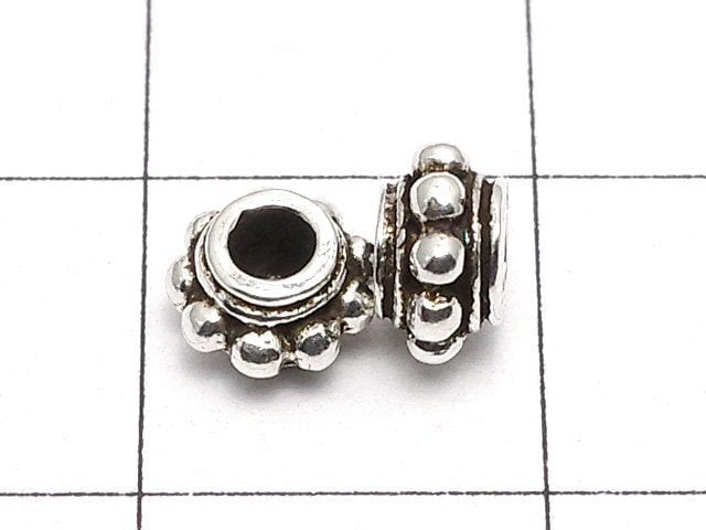 Silver925 Roundel Daisy5.5x5.5x3mm Oxidized Finish 2pcs