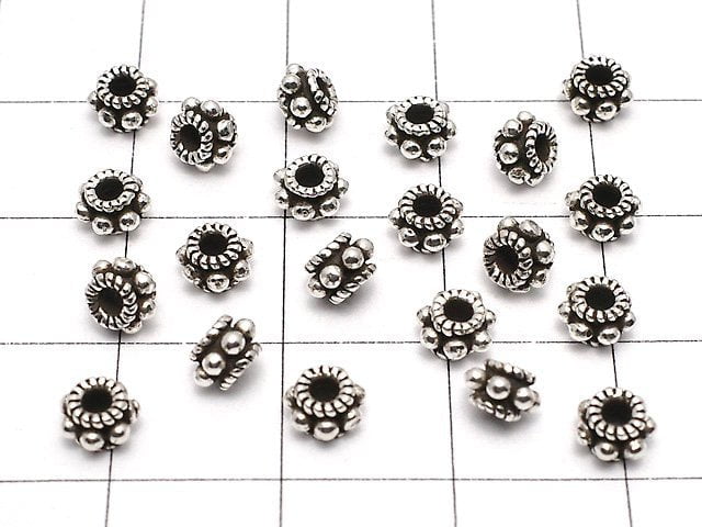 Silver925 Roundel Daisy5x5x3mm Oxidized Finish 4pcs