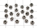 Silver925 Rondelle Daisy 5x5x3mm Oxidized Finish 3pcs