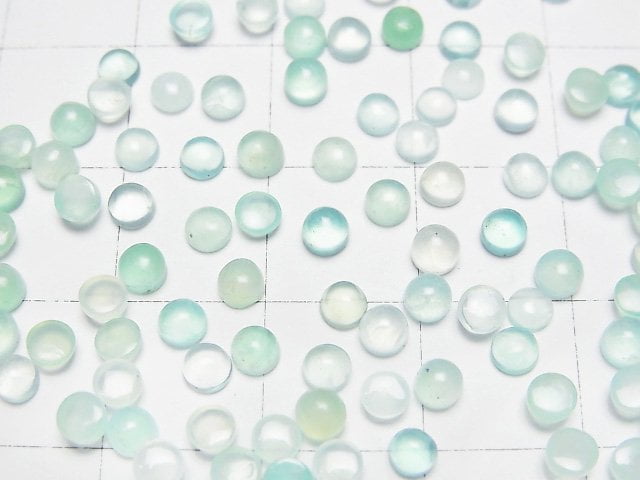 [Video]High Quality Peruvian Blue Opal AAA- Loose stone Round Cabochon 3x3mm 10pcs