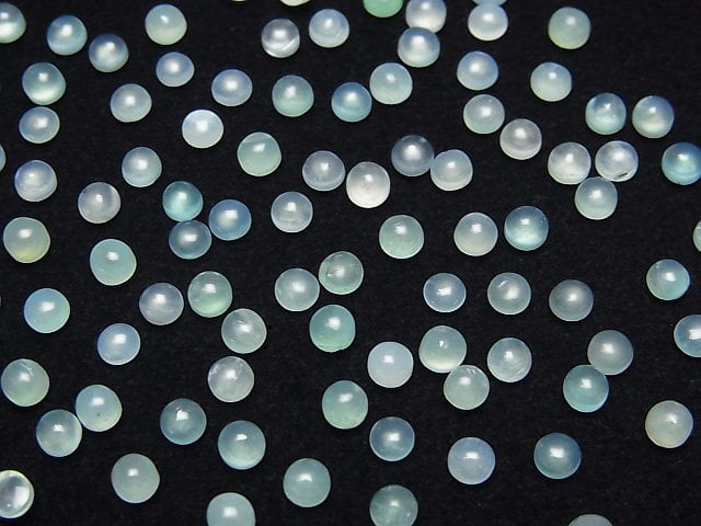 [Video]High Quality Peruvian Blue Opal AAA- Loose stone Round Cabochon 3x3mm 10pcs