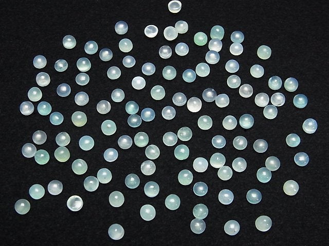 [Video]High Quality Peruvian Blue Opal AAA- Loose stone Round Cabochon 3x3mm 10pcs