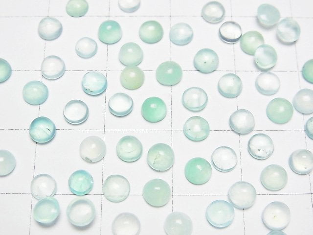 [Video]High Quality Peruvian Blue Opal AAA- Loose stone Round Cabochon 4x4mm 10pcs