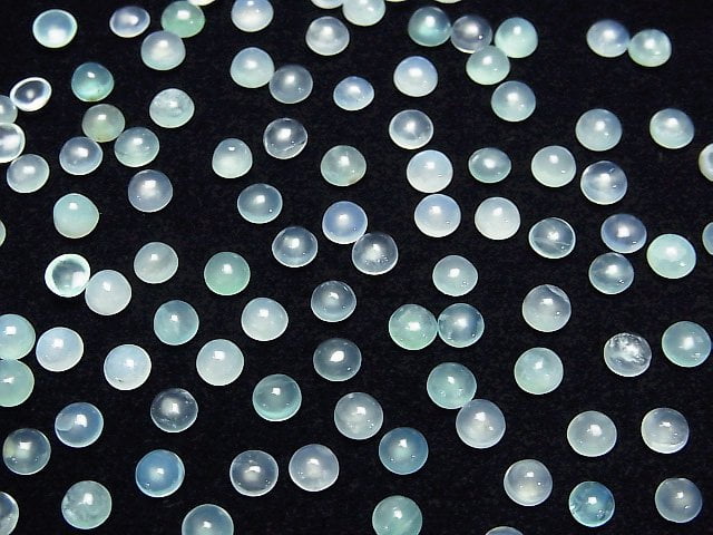 [Video]High Quality Peruvian Blue Opal AAA- Loose stone Round Cabochon 4x4mm 10pcs