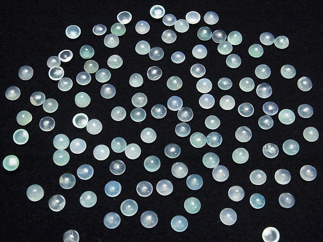 [Video]High Quality Peruvian Blue Opal AAA- Loose stone Round Cabochon 4x4mm 10pcs