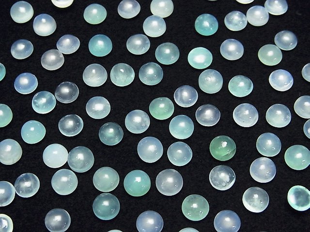 [Video]High Quality Peruvian Blue Opal AAA- Loose stone Round Cabochon 5x5mm 5pcs