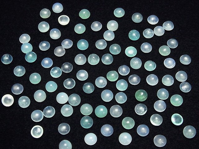 [Video]High Quality Peruvian Blue Opal AAA- Loose stone Round Cabochon 5x5mm 5pcs