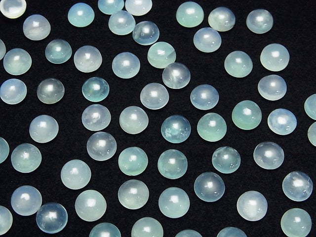 [Video]High Quality Peruvian Blue Opal AAA- Loose stone Round Cabochon 6x6mm 3pcs