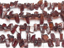 [Video] Mozambique Garnet AA++ Rough Slice Faceted Top Side Drilled Hole 1strand beads (aprx.7inch/18cm)