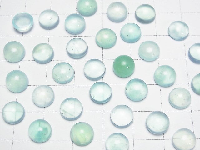 [Video]High Quality Peruvian Blue Opal AAA- Loose stone Round Cabochon 8x8mm 2pcs