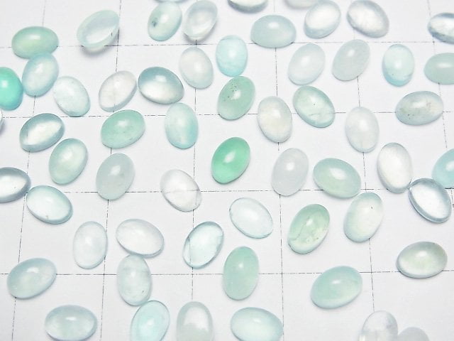 [Video]High Quality Peruvian Blue Opal AAA- Loose stone Oval Cabochon 6x4mm 5pcs