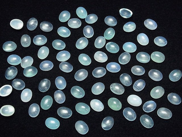 [Video]High Quality Peruvian Blue Opal AAA- Loose stone Oval Cabochon 8x6mm 2pcs