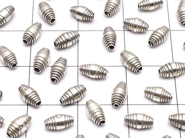 泰國山銀花紋圓珠 6x3x3mm 氧化處理 3顆