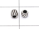 Silver925  Line Carved Rondelle 3.5x3.5x3.5mm Oxidized Finish  5pcs