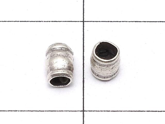Karen Silver Patterned Rondelle 3.5x3x3mm Oxidized Finish 10pcs