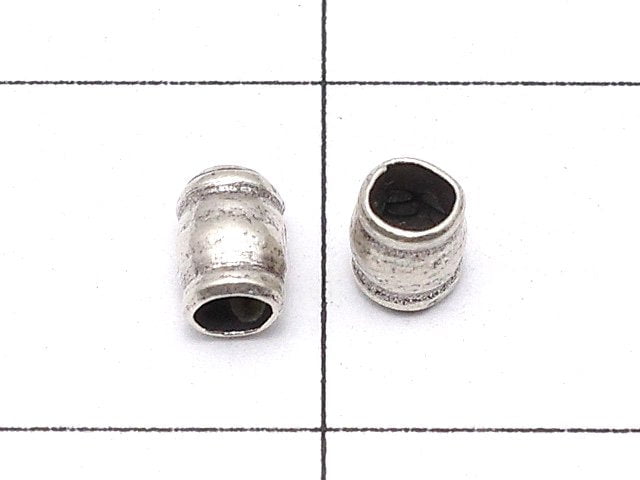 Karen Silver Patterned Roundel 3.5x3x3mm Oxidized Finish 10pcs