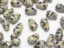 [Video] Dalmatian Jasper Half Drilled Hole Drop (Smooth) 12x8mm 3pcs