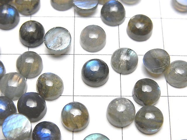 [Video]Labradorite AA++ Round Cabochon 6x6mm 10pcs