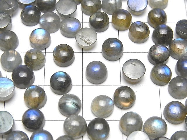 [Video]Labradorite AA++ Round Cabochon 6x6mm 10pcs