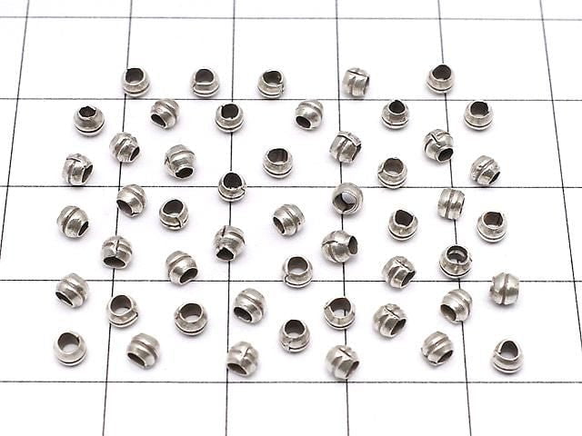 Karen Silver Patterned Rondelle 2x3x3mm Oxidized Finish 10pcs