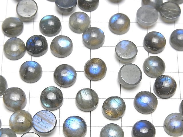 [Video]Labradorite AA++ Round Cabochon 8x8mm 5pcs