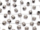 Karen Silver Patterned Rondelle 3x3.5x3.5mm Oxidized Finish 10pcs
