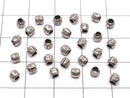 Karen Silver Patterned Rondelle 3x3.5x3.5mm Oxidized Finish 10pcs