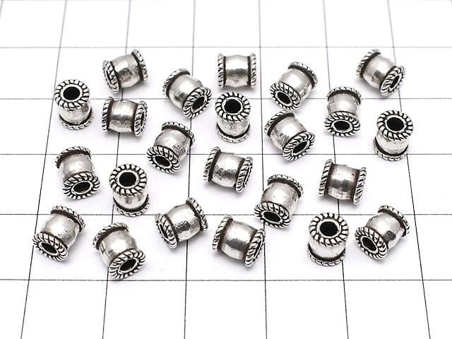 Silver925  Rondelle 6x5x5mm Oxidized Finish  2pcs