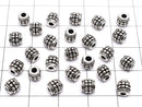Silver925 Patterned Rondelle 5x5x5mm Oxidized Finish 1pc