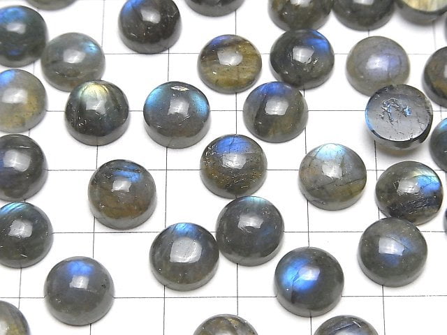 [Video]Labradorite AA++ Round Cabochon 10x10mm 5pcs