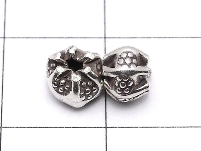 Karen Silver Ornament Rondelle 4.5x4.5x6mm Oxidized Finish 3pcs