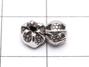 Karen Silver Ornament Rondelle 4.5x4.5x6mm Oxidized Finish 3pcs