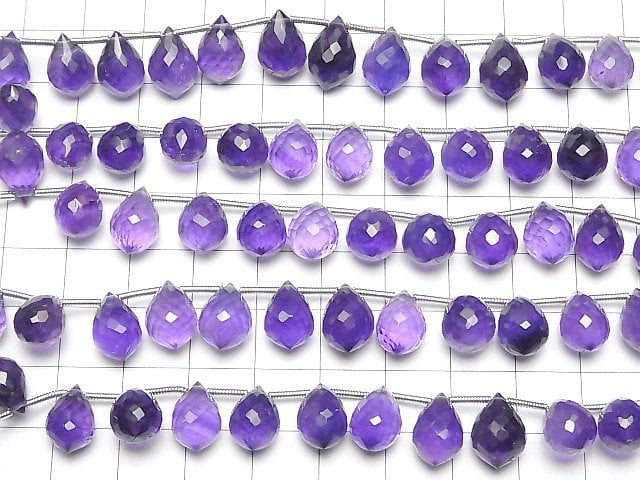 [Video]High Quality Amethyst AAA- Marquise Rice Faceted Briolette half or 1strand (18pcs)