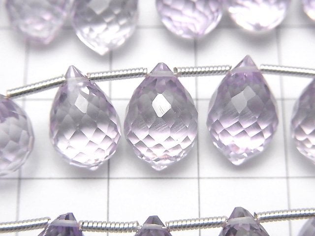 [Video]High Quality Pink Amethyst AAA Marquise Rice Faceted Briolette half or 1strand (18pcs)