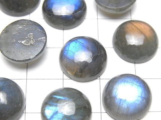 [Video]Labradorite AA++ Round Cabochon 14x14mm 3pcs