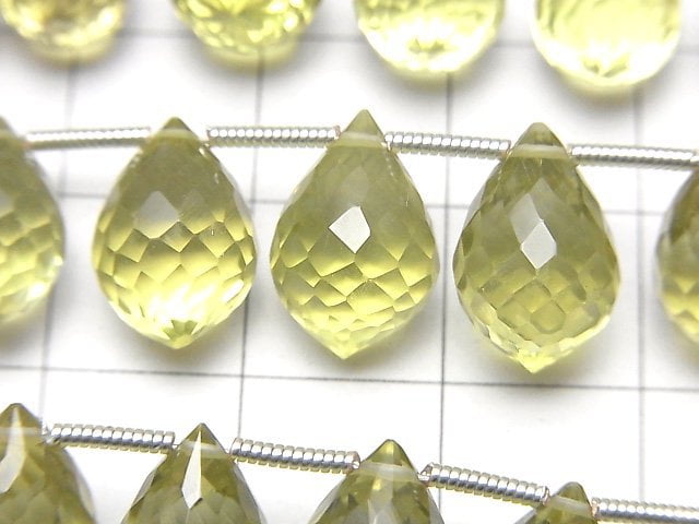 [Video]High Quality Olive Quartz AAA Marquise Rice Faceted Briolette half or 1strand (18pcs)