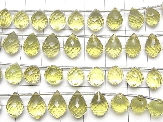 [Video]High Quality Olive Quartz AAA Marquise Rice Faceted Briolette half or 1strand (18pcs)