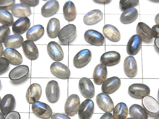 [Video] Blue Labradorite AA++ Oval Cabochon 6x4mm 10pcs